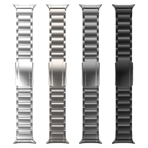 For Samsung Galaxy Watch Ultra 47mm Three Beads Tortoise Buckle Titanium Steel Watch Band(Silver)