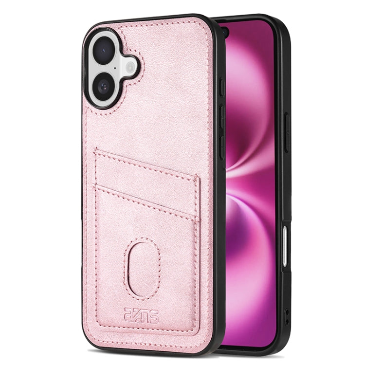 For iPhone 16 Plus AZNS K1 Series Card Slot Business Phone Case(Pink) - free shipping - PMC Jewellery - Order now!