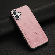 For iPhone 16 AZNS K1 Series Card Slot Business Phone Case(Pink)