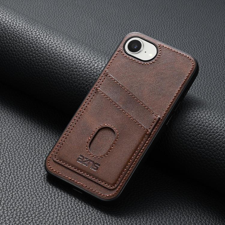 For iPhone 16e AZNS K1 Series Card Slot Business Phone Case(Brown) - free shipping - PMc TechLife - Order now!