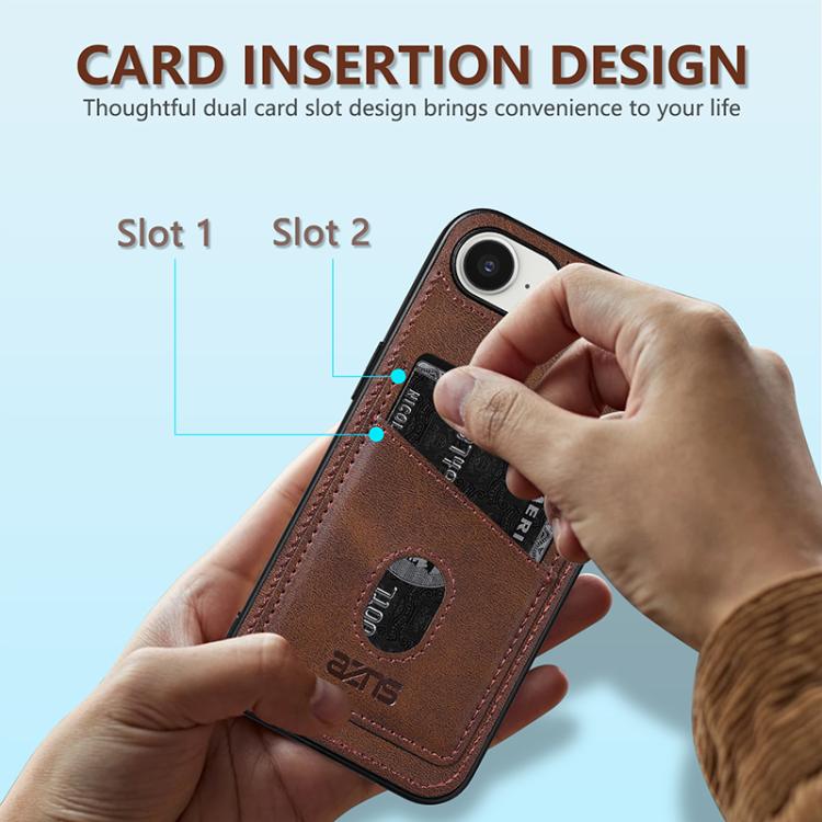 For iPhone 16e AZNS K1 Series Card Slot Business Phone Case(Black)