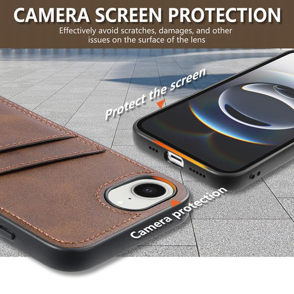 For iPhone 16e AZNS K1 Series Card Slot Business Phone Case(Blue)