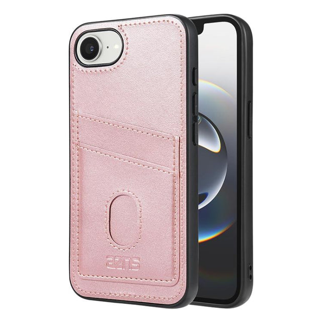 For iPhone 16e AZNS K1 Series Card Slot Business Phone Case(Pink)