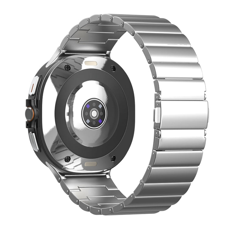 For Samsung Galaxy Watch Ultra 47mm One Bead Flat Buckle Pure Titanium Watch Band(Silver)