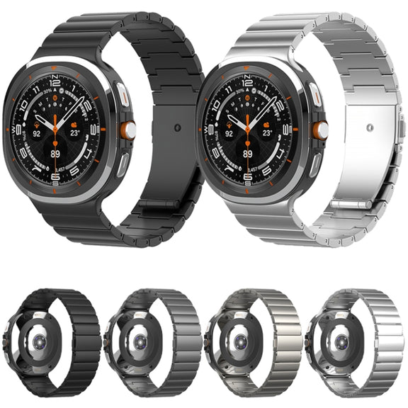 For Samsung Galaxy Watch Ultra 47mm One Bead Flat Buckle Pure Titanium Watch Band(Silver)