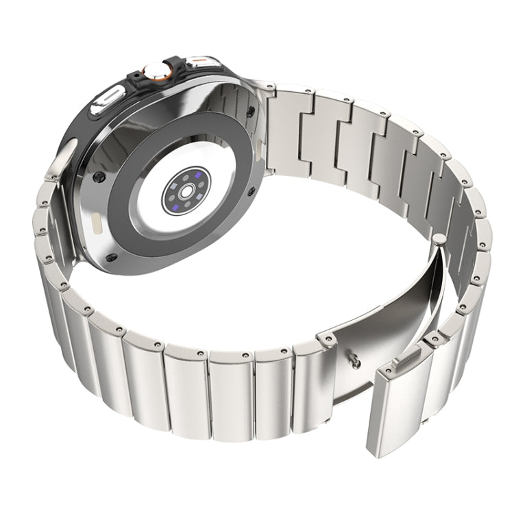 For Samsung Galaxy Watch Ultra 47mm One Bead Flat Buckle Pure Titanium Watch Band(Silver)