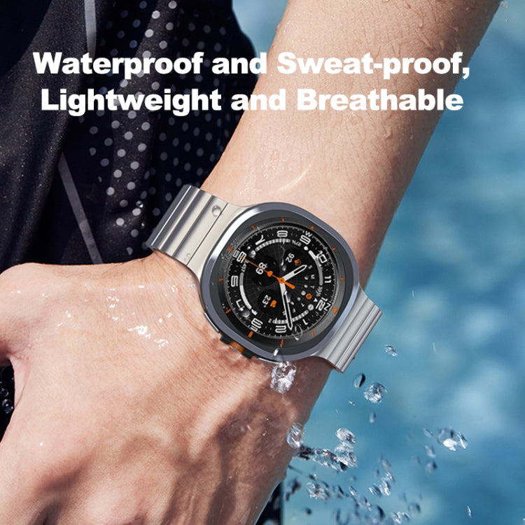 For Samsung Galaxy Watch Ultra 47mm One Bead Flat Buckle Pure Titanium Watch Band(Silver)