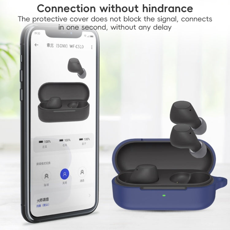 For Sony WF-C510 Bluetooth Earphone Silicone Protective Case(Dark Blue)