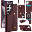 For Samsung Galaxy S25 Ultra 5G Wristband Vertical Flip Wallet Back Cover Phone Case with Long Lanyard(Wine Red) - free shipping - PMC TechLife - Order now!