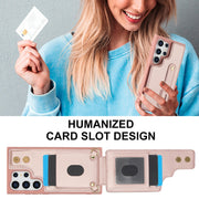 For Samsung Galaxy S25 Ultra 5G Wristband Vertical Flip Wallet Back Cover Phone Case with Long Lanyard(Rose Gold)