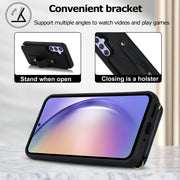 For Samsung Galaxy S25+ 5G Wristband Vertical Flip Wallet Back Cover Phone Case with Long Lanyard(Black)