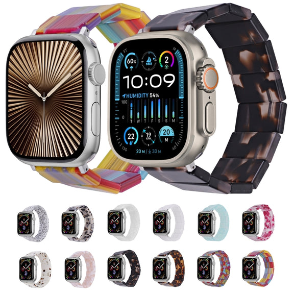 For Apple Watch 46mm / 49mm / 45mm / 44mm Stretch Rope Square Resin Watch Band(Crack)
