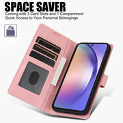 For Samsung Galaxy S25 5G Fantasy Skin-feel Calfskin Texture Leather Phone Case(Pink)