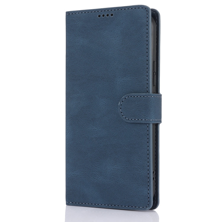For Samsung Galaxy S25 5G Fantasy Skin-feel Calfskin Texture Leather Phone Case(Blue)