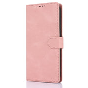 For Samsung Galaxy S25+ 5G Fantasy Skin-feel Calfskin Texture Leather Phone Case(Pink)