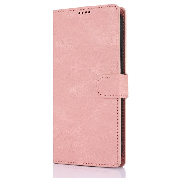 For Samsung Galaxy S25+ 5G Fantasy Skin-feel Calfskin Texture Leather Phone Case(Pink)