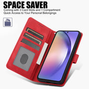 For Samsung Galaxy S25+ 5G Fantasy Skin-feel Calfskin Texture Leather Phone Case(Red)