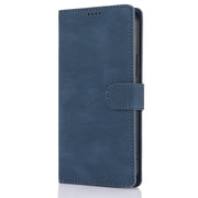 For Samsung Galaxy S25+ 5G Fantasy Skin-feel Calfskin Texture Leather Phone Case(Blue)