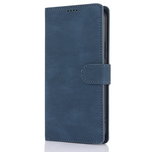 For Samsung Galaxy S25+ 5G Fantasy Skin-feel Calfskin Texture Leather Phone Case(Blue)