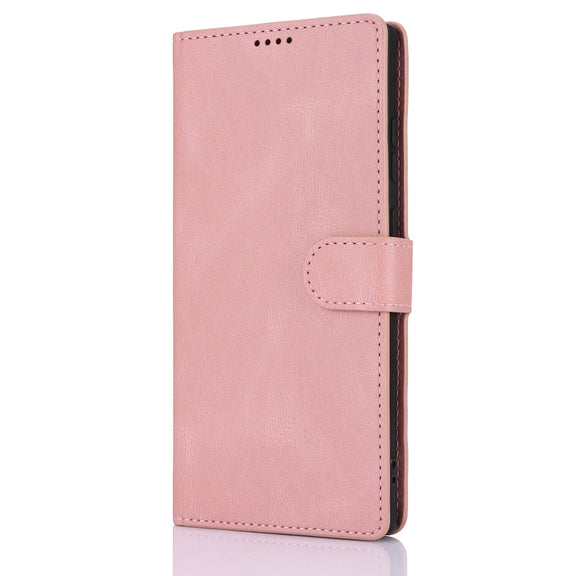 For Samsung Galaxy S25 Ultra 5G Fantasy Skin-feel Calfskin Texture Leather Phone Case(Pink)