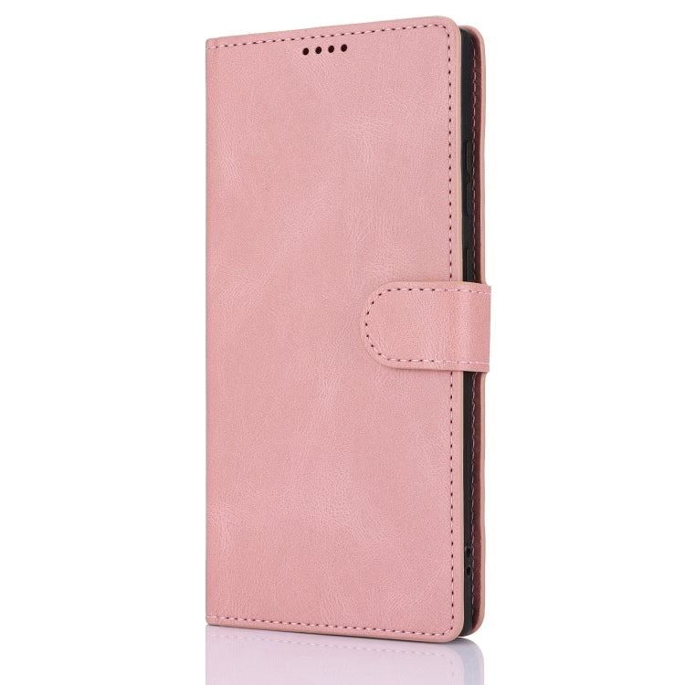 For Samsung Galaxy S25 Ultra 5G Fantasy Skin-feel Calfskin Texture Leather Phone Case(Pink)