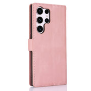 For Samsung Galaxy S25 Ultra 5G Fantasy Skin-feel Calfskin Texture Leather Phone Case(Pink)