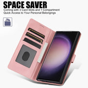 For Samsung Galaxy S25 Ultra 5G Fantasy Skin-feel Calfskin Texture Leather Phone Case(Pink)