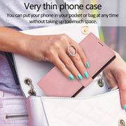 For Samsung Galaxy S25 Ultra 5G Fantasy Skin-feel Calfskin Texture Leather Phone Case(Pink)