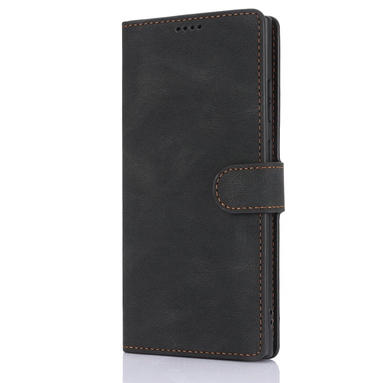 For Samsung Galaxy S25 Ultra 5G Fantasy Skin-feel Calfskin Texture Leather Phone Case(Black)