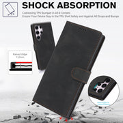For Samsung Galaxy S25 Ultra 5G Fantasy Skin-feel Calfskin Texture Leather Phone Case(Black)