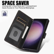 For Samsung Galaxy S25 Ultra 5G Fantasy Skin-feel Calfskin Texture Leather Phone Case(Black)