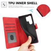 For Samsung Galaxy S25 Ultra 5G Fantasy Skin-feel Calfskin Texture Leather Phone Case(Red)