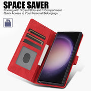 For Samsung Galaxy S25 Ultra 5G Fantasy Skin-feel Calfskin Texture Leather Phone Case(Red)