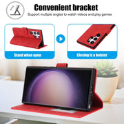 For Samsung Galaxy S25 Ultra 5G Fantasy Skin-feel Calfskin Texture Leather Phone Case(Red)