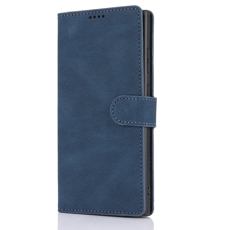For Samsung Galaxy S25 Ultra 5G Fantasy Skin-feel Calfskin Texture Leather Phone Case(Blue)