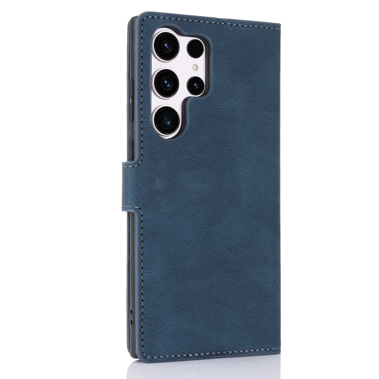 For Samsung Galaxy S25 Ultra 5G Fantasy Skin-feel Calfskin Texture Leather Phone Case(Blue)