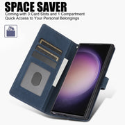 For Samsung Galaxy S25 Ultra 5G Fantasy Skin-feel Calfskin Texture Leather Phone Case(Blue)