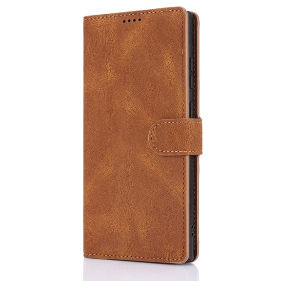 For Samsung Galaxy S25 Ultra 5G Fantasy Skin-feel Calfskin Texture Leather Phone Case(Brown)