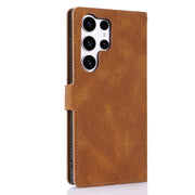 For Samsung Galaxy S25 Ultra 5G Fantasy Skin-feel Calfskin Texture Leather Phone Case(Brown)