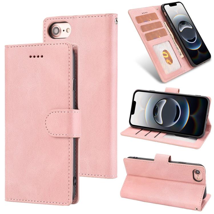 For iPhone 16e Fantasy Skin-feel Calfskin Texture Leather Phone Case(Pink) - iPhone 16e Cases by PMC TechLife | Online Shopping South Africa | PMC TechLife | Buy Now Pay Later Mobicred