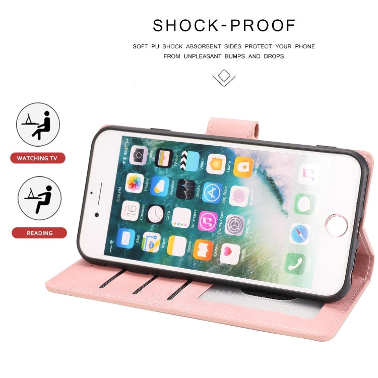 For iPhone 16e Fantasy Skin-feel Calfskin Texture Leather Phone Case(Pink) - iPhone 16e Cases by PMC TechLife | Online Shopping South Africa | PMC TechLife | Buy Now Pay Later Mobicred