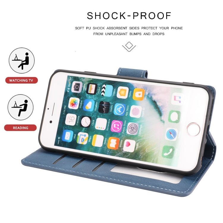 For iPhone 16e Fantasy Skin-feel Calfskin Texture Leather Phone Case(Blue) - iPhone 16e Cases by PMC TechLife | Online Shopping South Africa | PMC TechLife | Buy Now Pay Later Mobicred