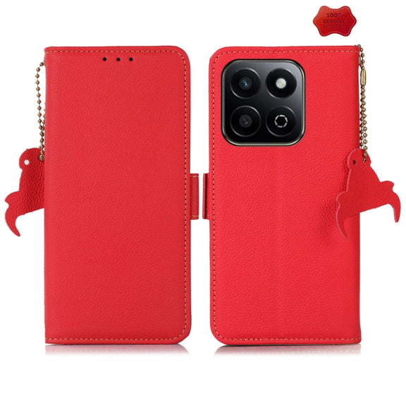 For Honor Play 60 Plus / 200 Smart Side-Magnetic TJ Genuine Leather RFID Phone Case(Red)
