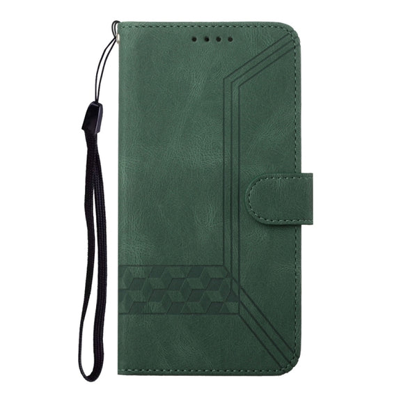 For Samsung Galaxy S25 5G Cubic Skin Feel Flip Leather Phone Case(Green)