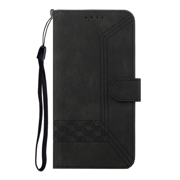 For Samsung Galaxy S25 5G Cubic Skin Feel Flip Leather Phone Case(Black)