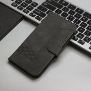 For Samsung Galaxy S25+ 5G Cubic Skin Feel Flip Leather Phone Case(Black)