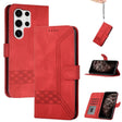 For Samsung Galaxy S25 Ultra 5G Cubic Skin Feel Flip Leather Phone Case(Red) - Galaxy S25 Ultra 5G Cases by PMC TechLife | Online Shopping South Africa | PMC TechLife | Buy Now Pay Later Mobicred