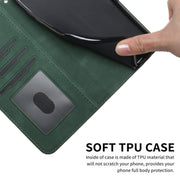For Samsung Galaxy S25 Ultra 5G Cubic Skin Feel Flip Leather Phone Case(Green)