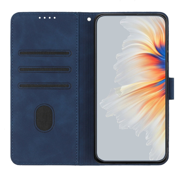 For Samsung Galaxy S25+ 5G Heart Pattern Skin Feel Leather Phone Case(Royal Blue) - Galaxy S25+ 5G Cases by PMC Jewellery | Online Shopping South Africa | PMC Jewellery | Buy Now Pay Later Mobicred