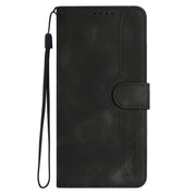For Samsung Galaxy S25 Ultra 5G Heart Pattern Skin Feel Leather Phone Case(Black)